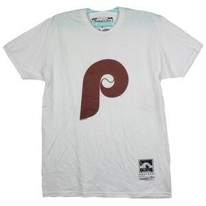 Philadelphia Phillies Mitchell & Ness MLB Medium Shirt Distressed Logo White NWT